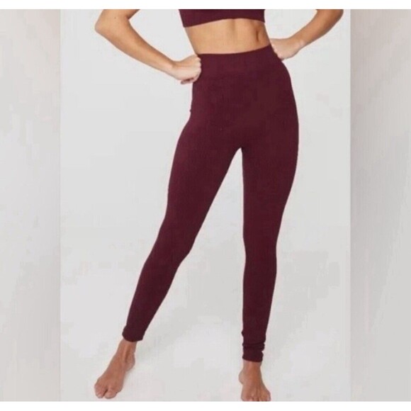 Knix Leggings Womens XXL Dark Cherry Good To Go Seamless Stretch Pull On 24” - Picture 1 of 10